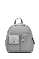 Woman Gray Fabric Backpack | Derimod Woman Gray Fabric Backpack | Derimod