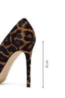 Kadın Leopar Yüksek İnce Topuklu Deri Stiletto | Derimod Kadın Leopar Yüksek İnce Topuklu Deri Stiletto | Derimod