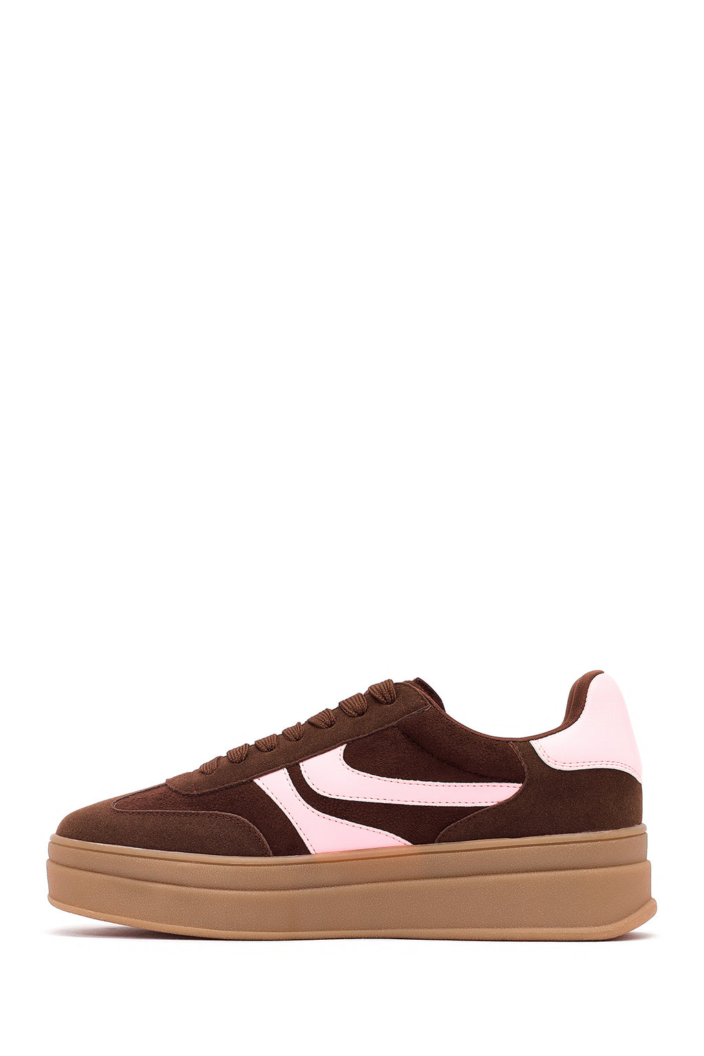 Kadın Kahverengi Bağcıklı Kalın Tabanlı Sneaker