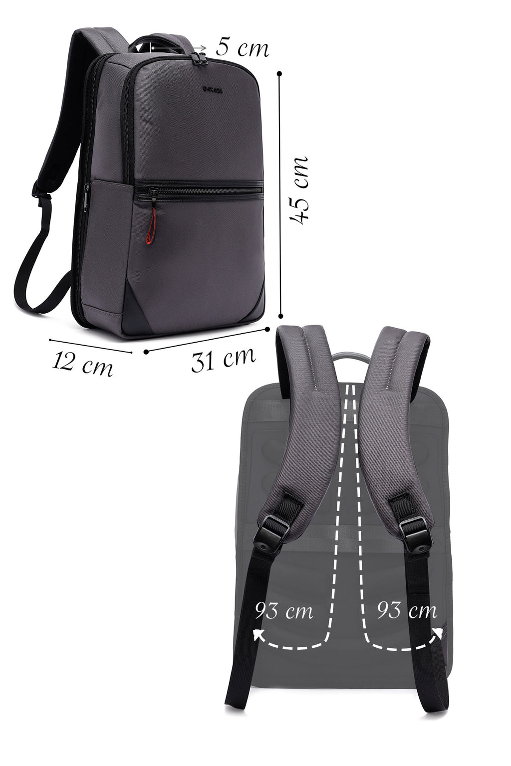 D-Pack Unisex Gri Kumaş Sırt Çantası