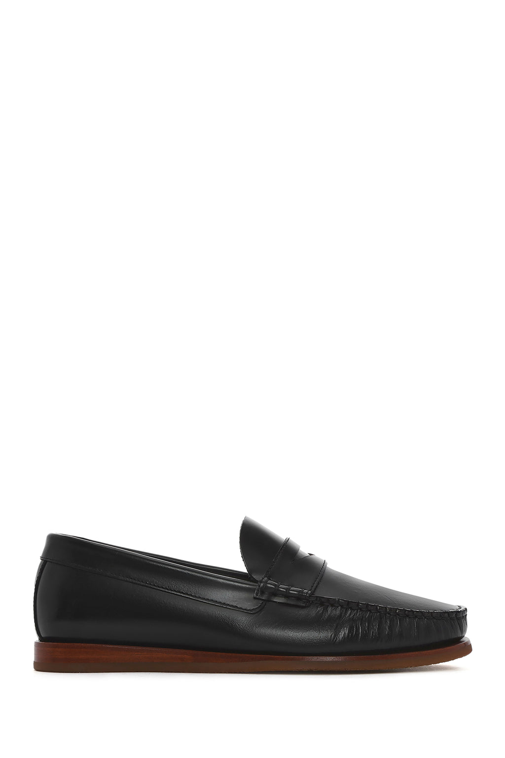 Erkek Siyah Deri Casual Loafer