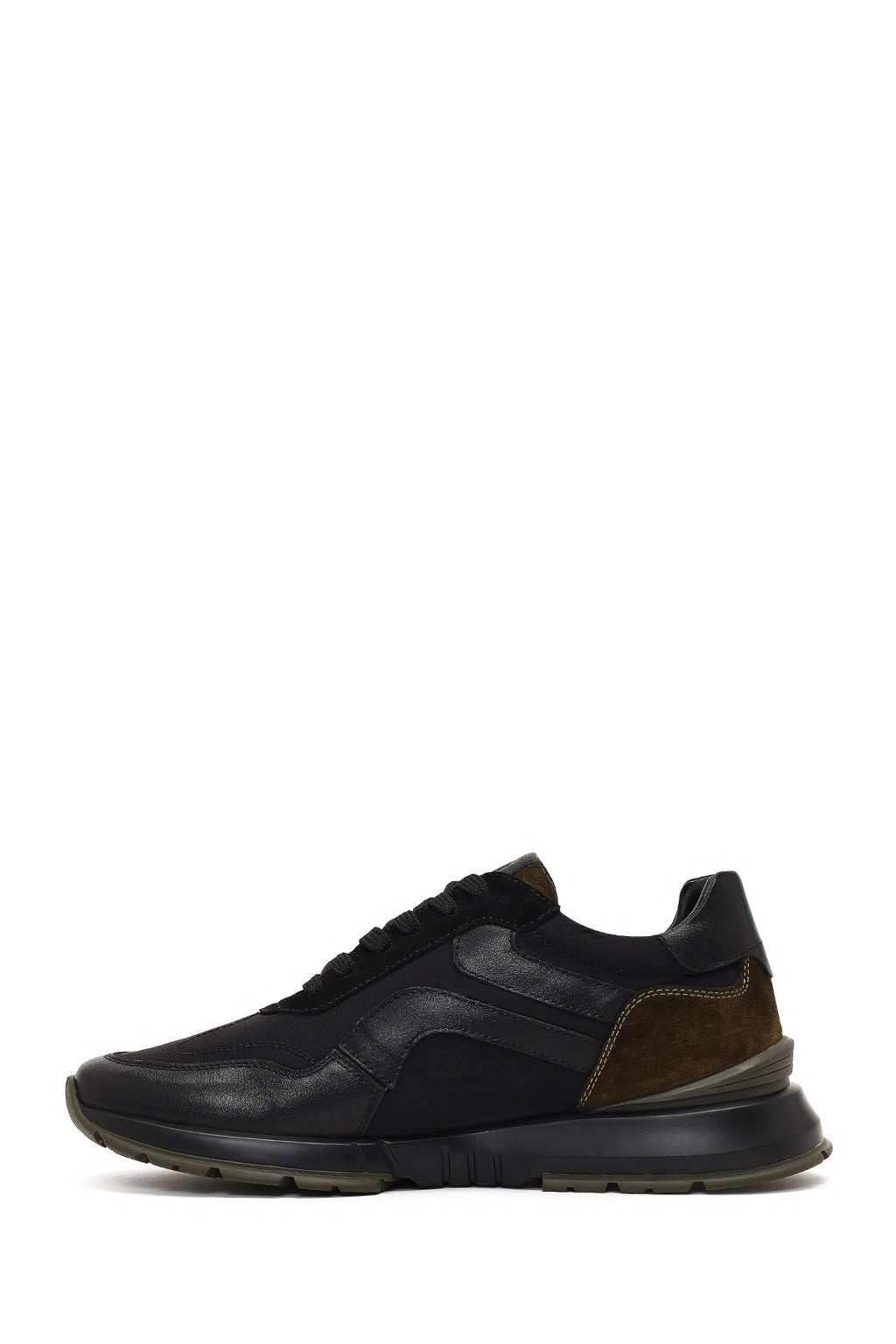 Erkek Yeşil Bağcıklı Deri Sneaker