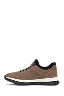 Erkek Vizon Bağcıklı Nubuk Deri Casual Sneaker | Derimod Erkek Vizon Bağcıklı Nubuk Deri Casual Sneaker | Derimod