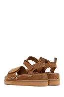 Women's Tan Thick-Soled Suede Sandals | Derimod Women's Tan Thick-Soled Suede Sandals | Derimod