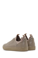 Erkek Vizon Bağcıklı Deri Sneaker | Derimod Erkek Vizon Bağcıklı Deri Sneaker | Derimod