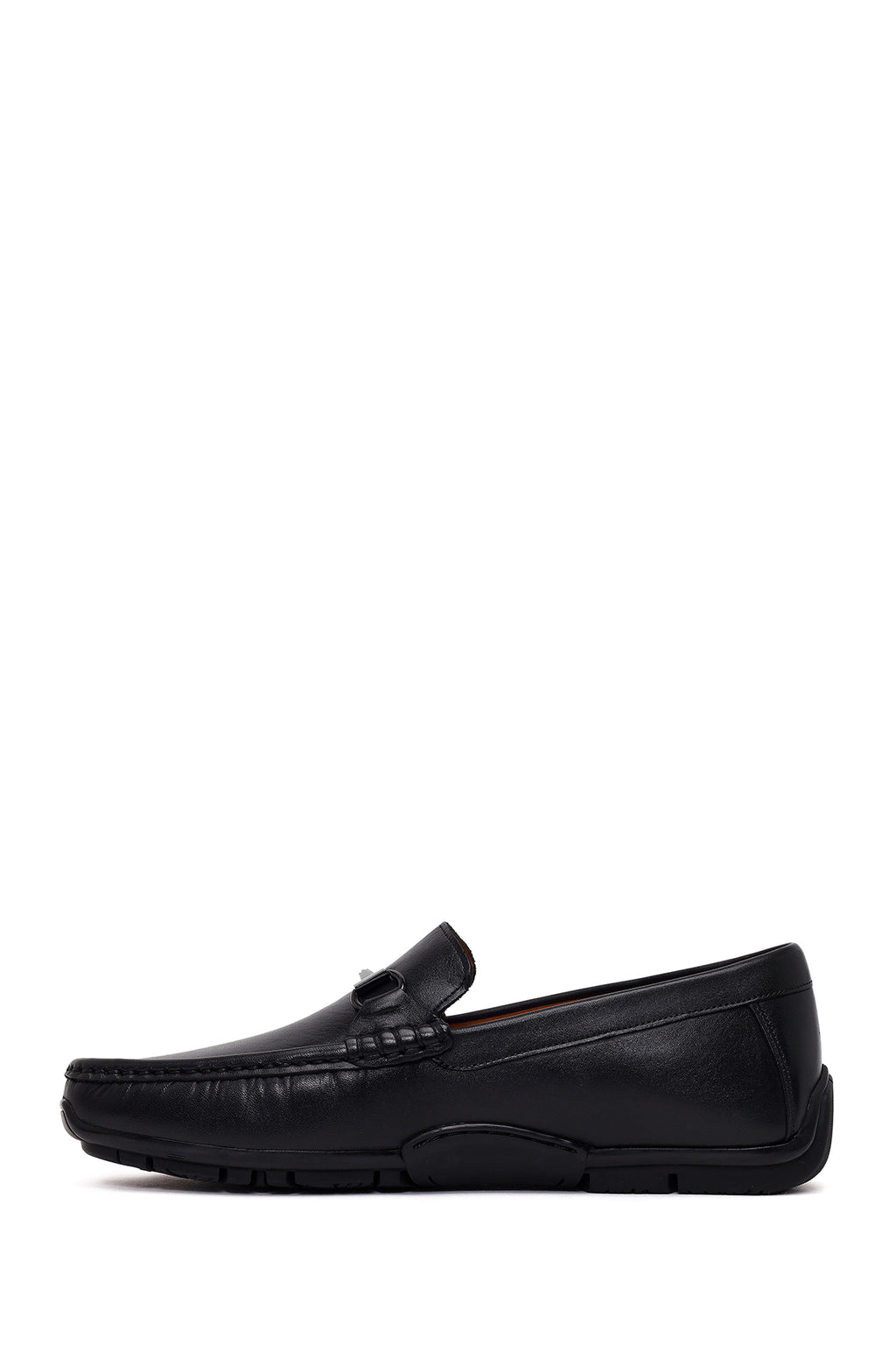 Erkek Siyah Tokalı Deri Loafer