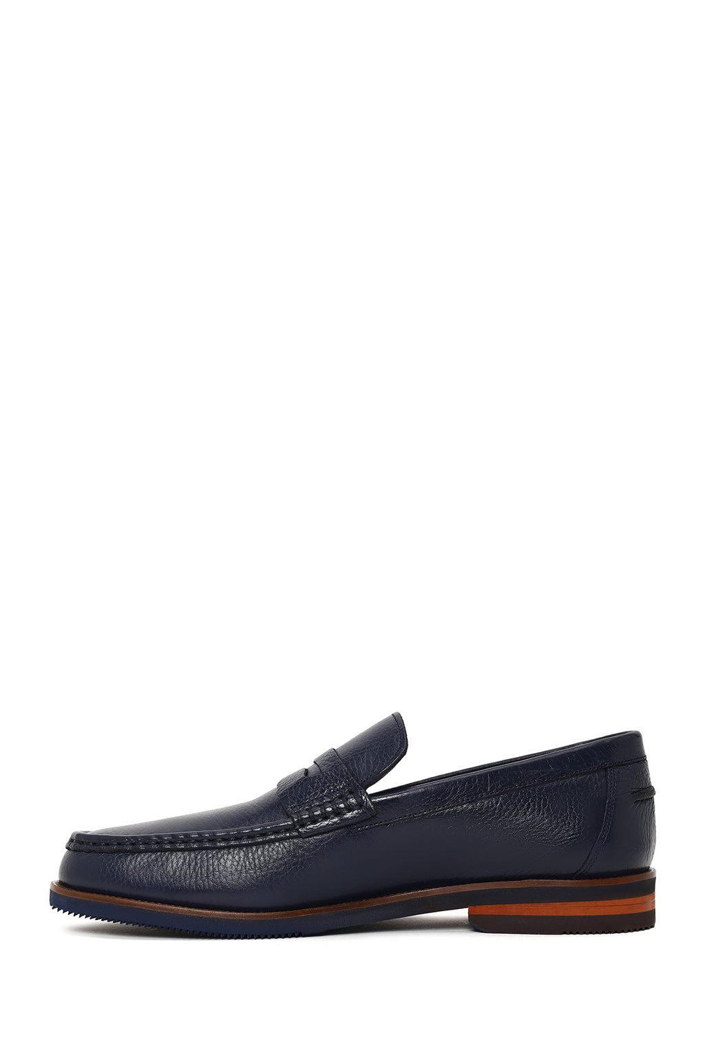 Erkek Lacivert Deri Loafer