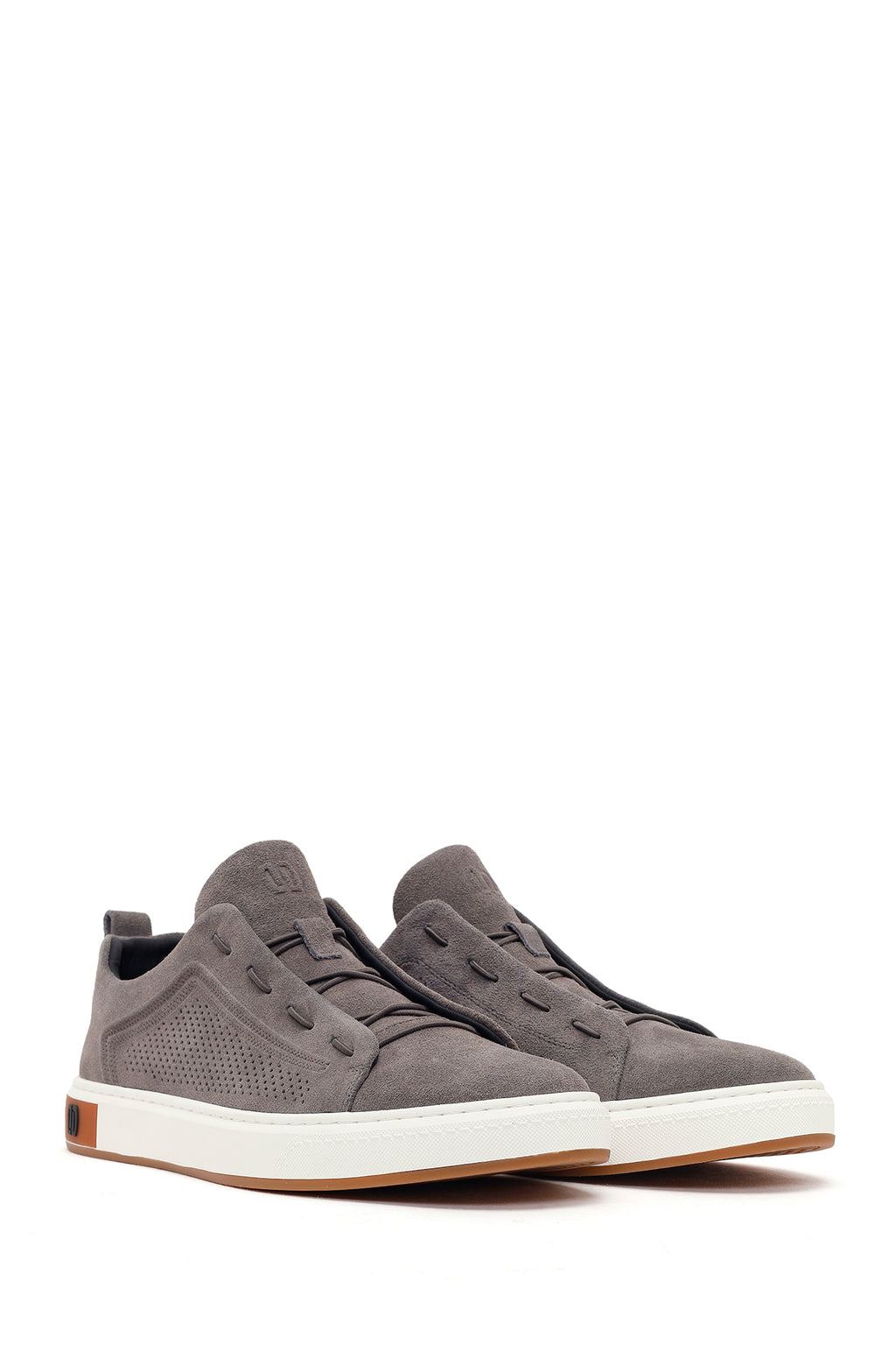 Erkek Gri Bağcıklı Süet Deri Sneaker
