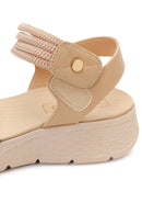 Kadın Bej Kalın Tabanlı Kumaş Comfort Sandalet | Derimod Kadın Bej Kalın Tabanlı Kumaş Comfort Sandalet | Derimod