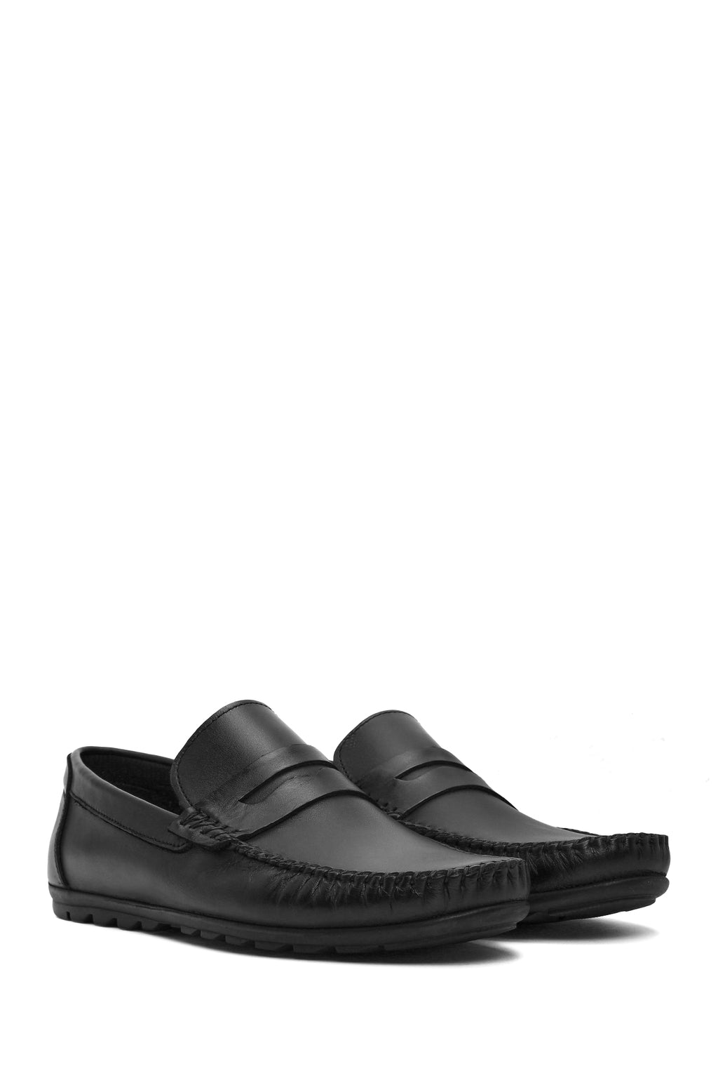 Erkek Siyah Deri Casual Loafer
