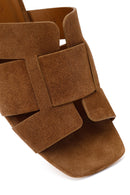 Woman Mink Thick-Heeled Suede Slipper | Derimod Woman Mink Thick-Heeled Suede Slipper | Derimod
