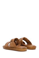 Women's Tan Leather Comfort Slippers | Derimod Women's Tan Leather Comfort Slippers | Derimod