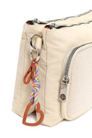 Woman Cream Long-Strap Fabric Crossbody Bag | Derimod Woman Cream Long-Strap Fabric Crossbody Bag | Derimod
