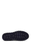 Erkek Lacivert Bağcıklı Kalın Tabanlı Nubuk Deri Sneaker | Derimod Erkek Lacivert Bağcıklı Kalın Tabanlı Nubuk Deri Sneaker | Derimod