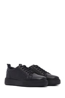 Erkek Siyah Bağcıklı Deri Sneaker | Derimod Erkek Siyah Bağcıklı Deri Sneaker | Derimod