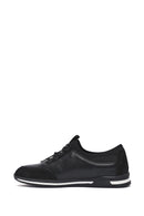 Erkek Siyah Bağcıklı Deri Casual Sneaker | Derimod Erkek Siyah Bağcıklı Deri Casual Sneaker | Derimod
