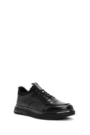 Erkek Siyah Bağcıklı Deri Casual Sneaker | Derimod Erkek Siyah Bağcıklı Deri Casual Sneaker | Derimod