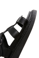 Women's Black Leather Comfort Sandals | Derimod Women's Black Leather Comfort Sandals | Derimod