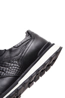 Erkek Siyah Bağcıklı Deri Casual Sneaker | Derimod Erkek Siyah Bağcıklı Deri Casual Sneaker | Derimod