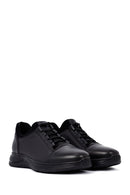 Erkek Siyah Bağcıklı Deri Casual Sneaker | Derimod Erkek Siyah Bağcıklı Deri Casual Sneaker | Derimod