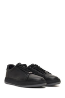 Erkek Siyah Bağcıklı Deri Sneaker | Derimod Erkek Siyah Bağcıklı Deri Sneaker | Derimod