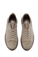 Male Beige Lace-up Suede Leather Sneaker | Derimod Male Beige Lace-up Suede Leather Sneaker | Derimod