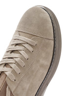 Male Beige Lace-up Suede Leather Sneaker | Derimod Male Beige Lace-up Suede Leather Sneaker | Derimod