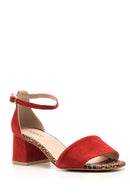 Women's Suede Ankle Strap Heeled Shoes | Derimod Women's Suede Ankle Strap Heeled Shoes | Derimod