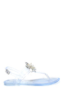 Women's Casual Flip-Flip Sandals with Stone Accessories | Derimod Women's Casual Flip-Flip Sandals with Stone Accessories | Derimod
