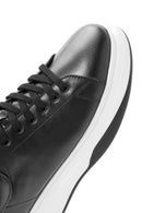 Erkek Siyah Bağcıklı Kalın Tabanlı Deri Sneaker | Derimod Erkek Siyah Bağcıklı Kalın Tabanlı Deri Sneaker | Derimod
