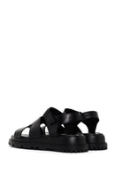 Women's Black Leather Comfort Sandals | Derimod Women's Black Leather Comfort Sandals | Derimod