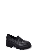 Kadın Siyah Kalın Topuklu Deri Maskülen Loafer | Derimod Kadın Siyah Kalın Topuklu Deri Maskülen Loafer | Derimod