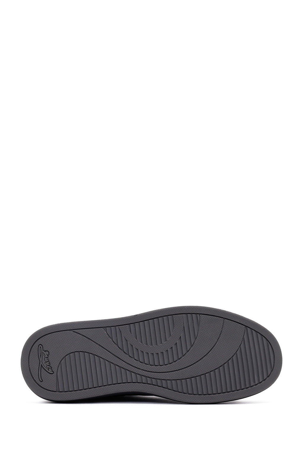 Erkek Siyah Bağcıklı Kalın Tabanlı Deri Sneaker