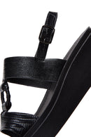 Women's Black Ankle Strap Thick Soled Sandals | Derimod Women's Black Ankle Strap Thick Soled Sandals | Derimod