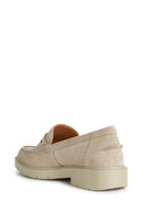 Geox Women Beige D Spherica Ec1 Suede Leather Masculine Loafer | Derimod Geox Women Beige D Spherica Ec1 Suede Leather Masculine Loafer | Derimod
