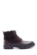 Men's Suede Detailed Leather Boots | Derimod Men's Suede Detailed Leather Boots | Derimod