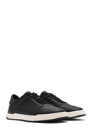 Erkek Siyah Bağcıklı Deri Sneaker | Derimod Erkek Siyah Bağcıklı Deri Sneaker | Derimod