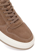 Erkek Vizon Bağcıklı Kalın Tabanlı Süet Deri Sneaker | Derimod Erkek Vizon Bağcıklı Kalın Tabanlı Süet Deri Sneaker | Derimod
