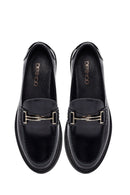 Kadın Siyah Tokalı Deri Maskülen Loafer | Derimod Kadın Siyah Tokalı Deri Maskülen Loafer | Derimod