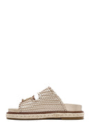 Women's Bronze Thick Soled Metallic Slippers | Derimod Women's Bronze Thick Soled Metallic Slippers | Derimod