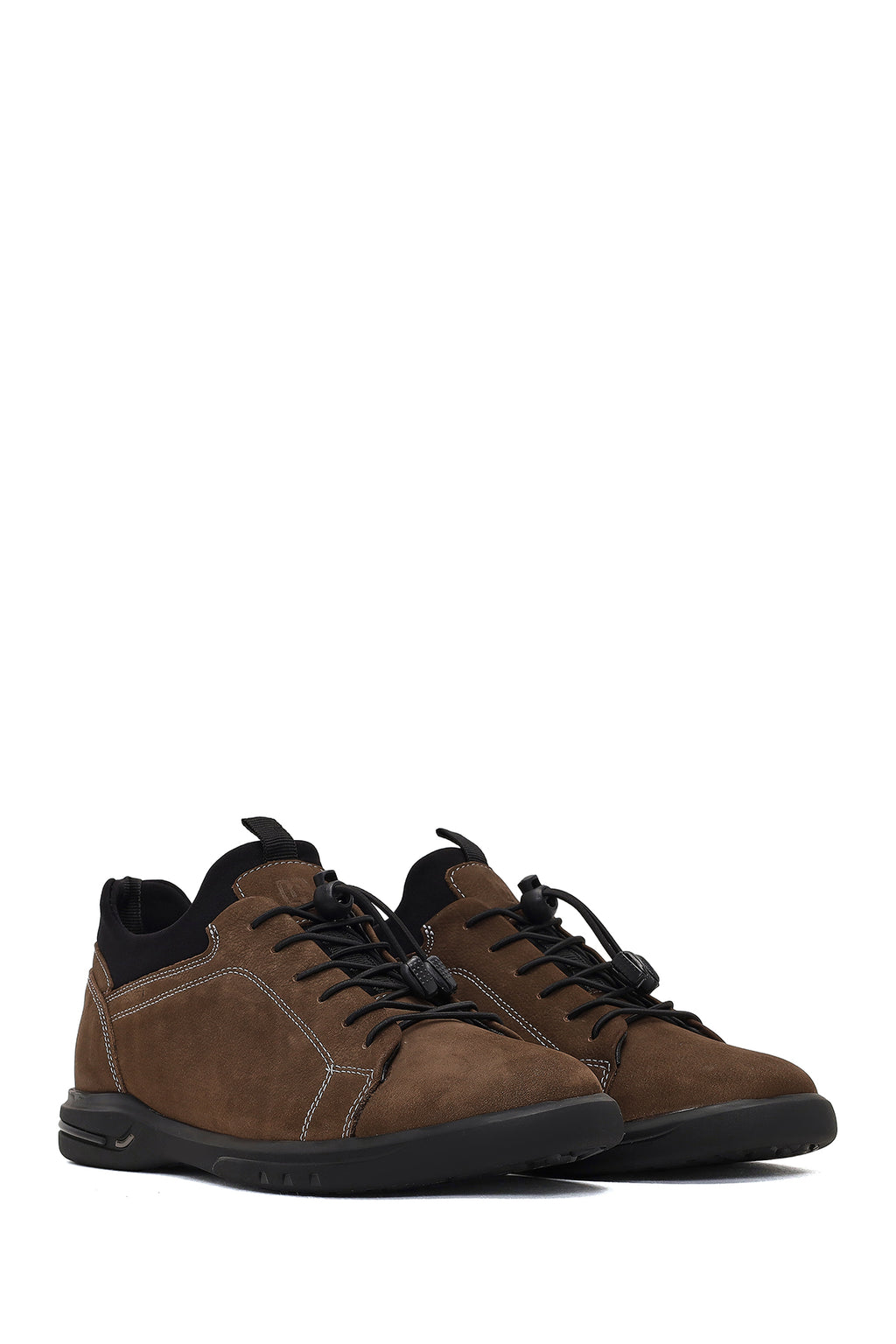 Erkek Taba Bağcıklı Nubuk Deri Casual Sneaker