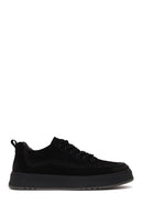 Erkek Siyah Bağcıklı Kalın Tabanlı Nubuk Deri Sneaker | Derimod Erkek Siyah Bağcıklı Kalın Tabanlı Nubuk Deri Sneaker | Derimod