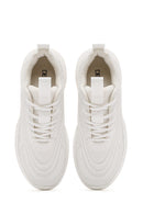 Women's White Lace-Up Thick Soled Sneaker | Derimod Women's White Lace-Up Thick Soled Sneaker | Derimod