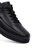 Erkek Siyah Bağcıklı Deri Casual Sneaker | Derimod Erkek Siyah Bağcıklı Deri Casual Sneaker | Derimod
