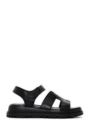Women's Black Leather Comfort Sandals | Derimod Women's Black Leather Comfort Sandals | Derimod