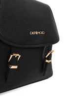 Woman Black Backpack with Accessories | Derimod Woman Black Backpack with Accessories | Derimod