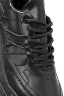 Women's Black Lace-Up Thick Soled Sneaker | Derimod Women's Black Lace-Up Thick Soled Sneaker | Derimod