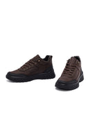 Male Brown Lace-up Nubuck Leather Boots | Derimod Male Brown Lace-up Nubuck Leather Boots | Derimod