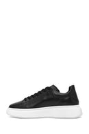Erkek Siyah Bağcıklı Kalın Tabanlı Deri Sneaker | Derimod Erkek Siyah Bağcıklı Kalın Tabanlı Deri Sneaker | Derimod