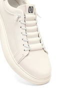 Erkek Beyaz Bağcıklı Deri Sneaker | Derimod Erkek Beyaz Bağcıklı Deri Sneaker | Derimod